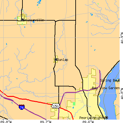 Zip code 61525 close-up map