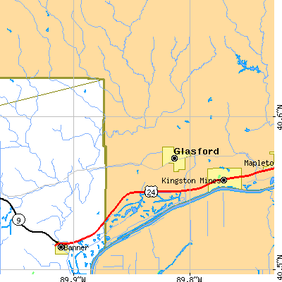 Zip code 61533 close-up map