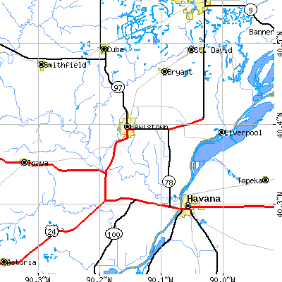 Zip code 61542 close-up map