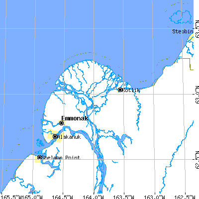 Zip code 99620 close-up map