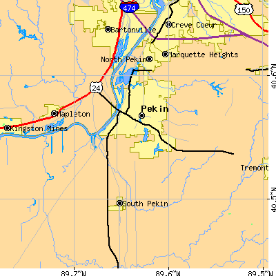 Zip code 61554 close-up map