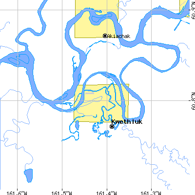 Zip code 99621 close-up map