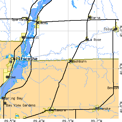 Zip code 61570 close-up map