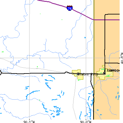 Zip code 61572 close-up map