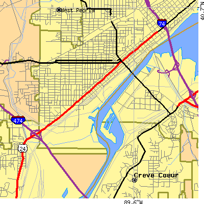 Zip code 61602 close-up map