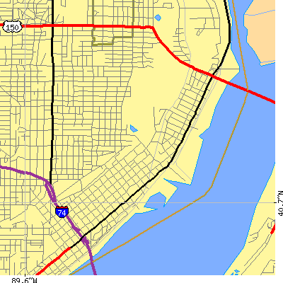 Zip code 61603 close-up map