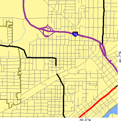 Zip code 61606 close-up map