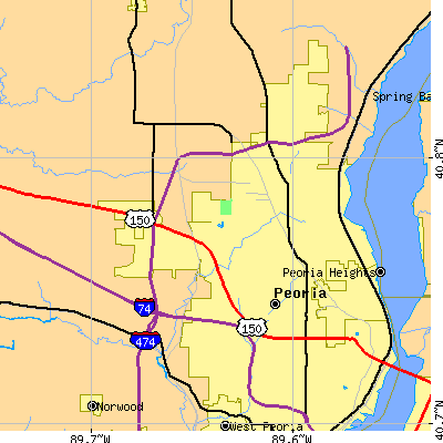 Zip code 61615 close-up map