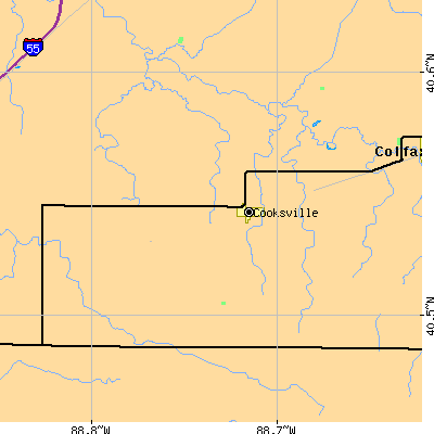 Zip code 61730 close-up map