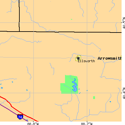 Zip code 61737 close-up map