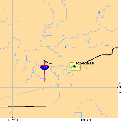 Zip code 61747 close-up map