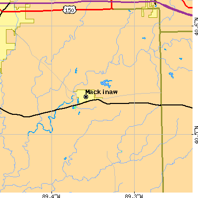 Zip code 61755 close-up map