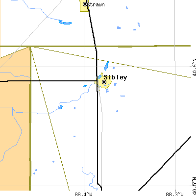 Zip code 61773 close-up map