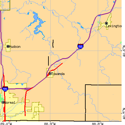 Zip code 61776 close-up map