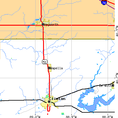 Zip code 61777 close-up map