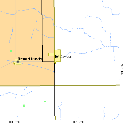 Zip code 61810 close-up map