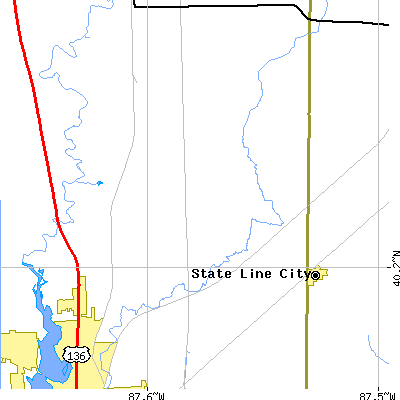 Zip code 61814 close-up map