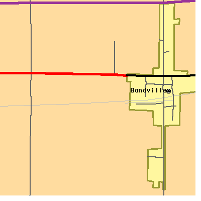 Zip code 61815 close-up map