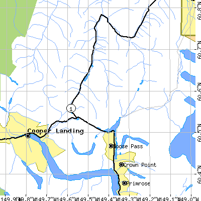 Zip code 99631 close-up map