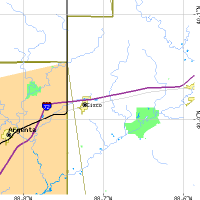 Zip code 61830 close-up map