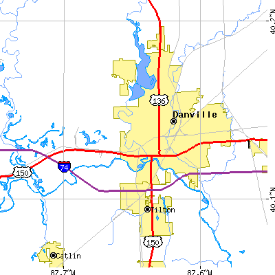 Zip code 61832 close-up map