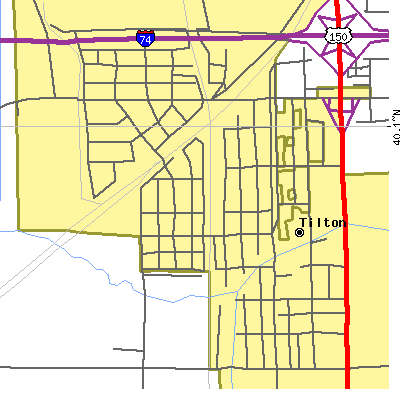 Zip code 61833 close-up map