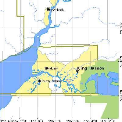 Zip code 99633 close-up map