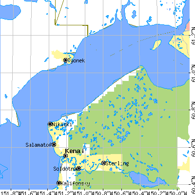Zip code 99635 close-up map