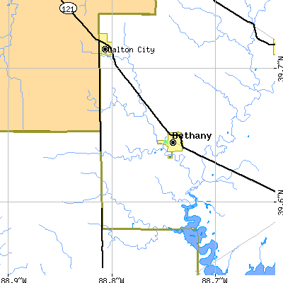 Zip code 61914 close-up map