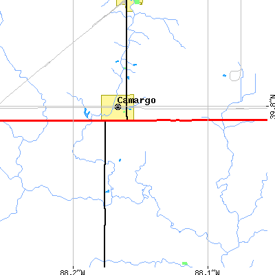 Zip code 61919 close-up map