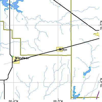 Zip code 61928 close-up map