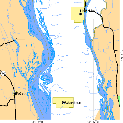 Zip code 62006 close-up map