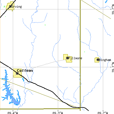 Zip code 62032 close-up map