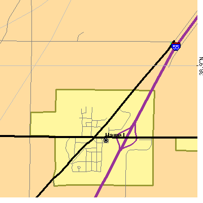 Zip code 62046 close-up map