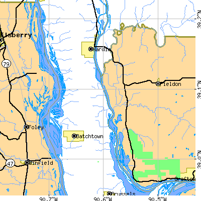 Zip code 62047 close-up map