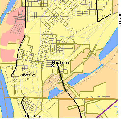 Zip code 62060 close-up map