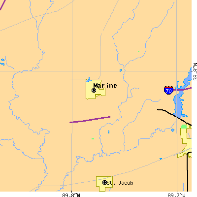 Zip code 62061 close-up map