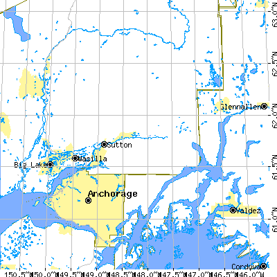 Zip code 99645 close-up map