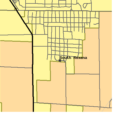 Zip code 62087 close-up map