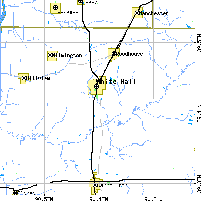 Zip code 62092 close-up map