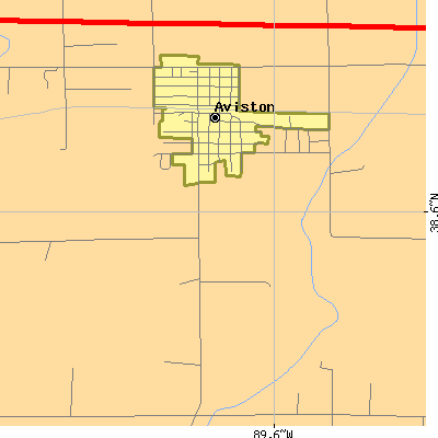 Zip code 62216 close-up map