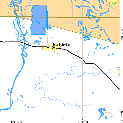Zip code 62217 close-up map