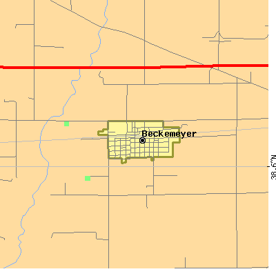 Zip code 62219 close-up map