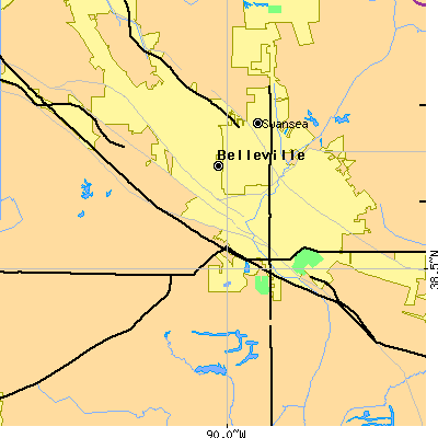 Zip code 62226 close-up map