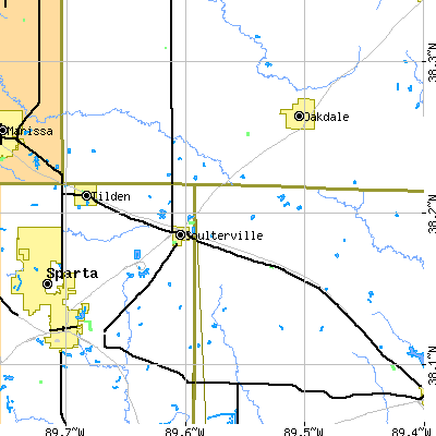 Zip code 62237 close-up map