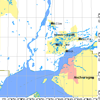 Zip code 99652 close-up map