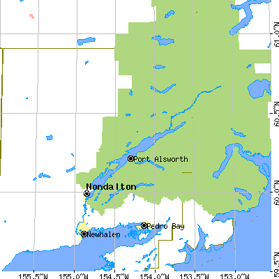 Zip code 99653 close-up map