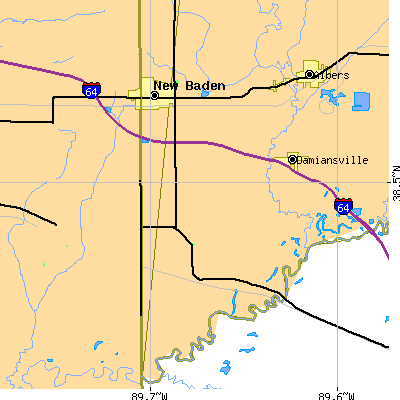 Zip code 62265 close-up map