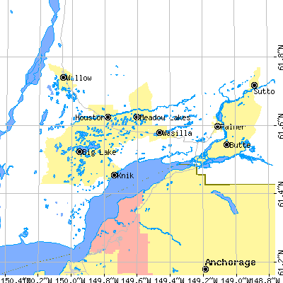 Zip code 99654 close-up map