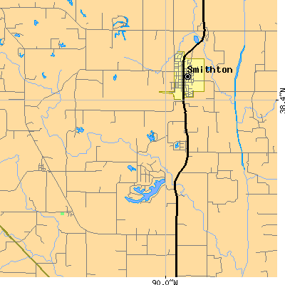 Zip code 62285 close-up map